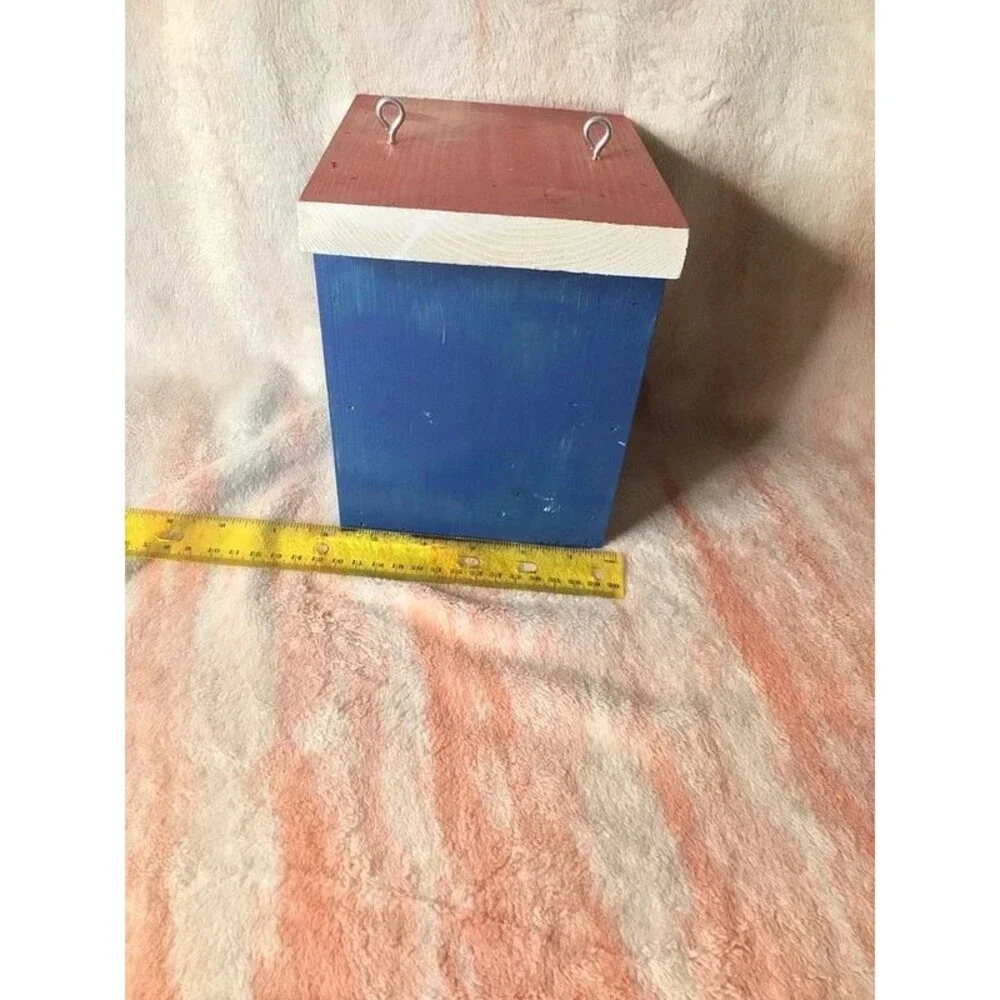 Red White and Blue Homemade Bird House